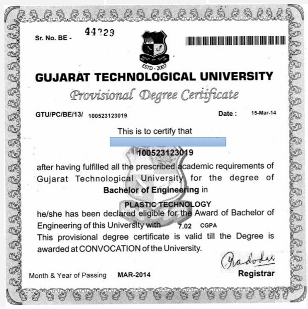 phd degree certificate sample in india