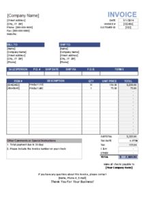 Sales Invoice Template | Free Word Templates