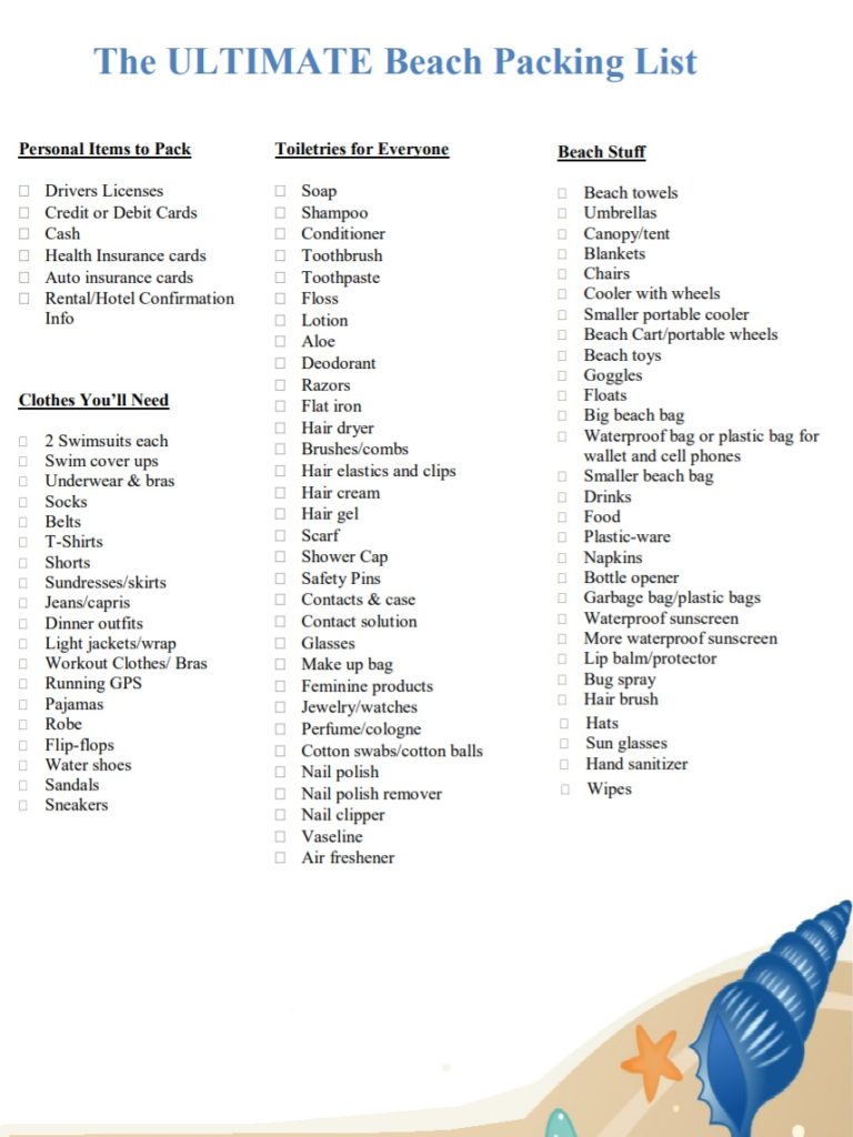 Packing List Template | Free Word Templates