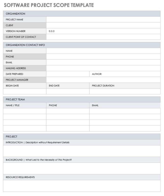 Project Scope Templates | Free Word Templates