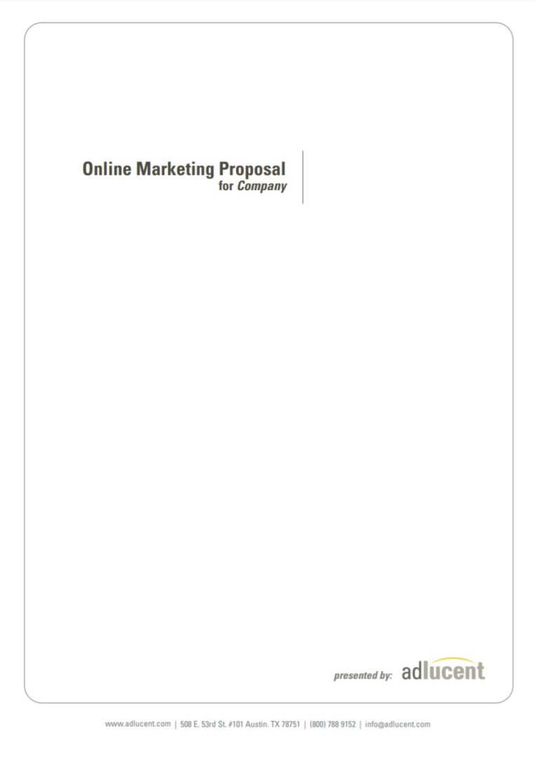 Marketing Proposal Template Free Word Templates