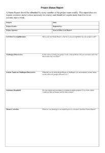 Status Report Template | Free Word Templates