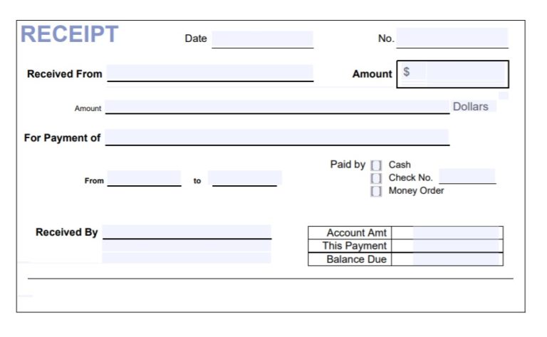 Cash Receipt Template | Free Word Templates