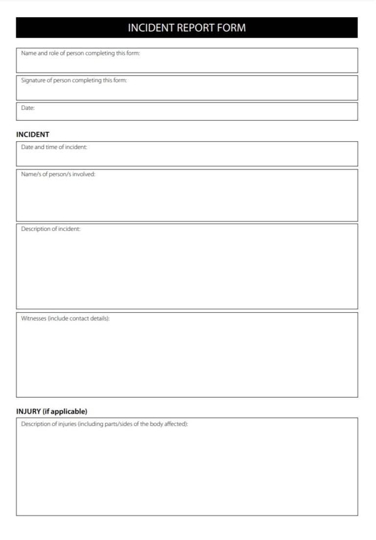 Incident Report Template | Free Word Templates