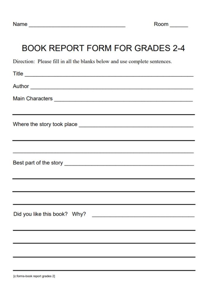 Book Report Template | Free Word Templates