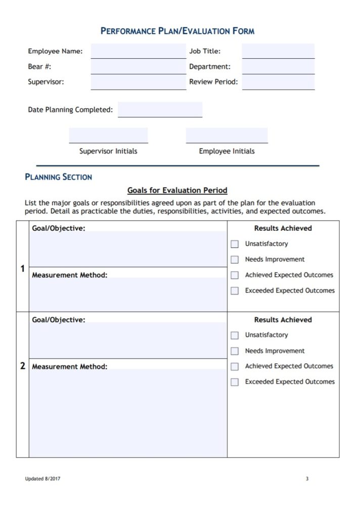 Performance Evaluation Form | Free Word Templates