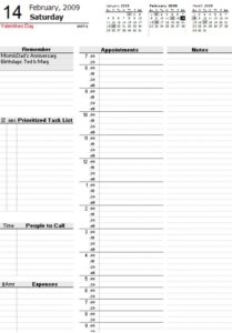 Daily Planner Template | Free Word Templates