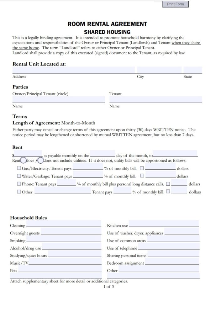 Rental Agreement Template | Free Word Templates