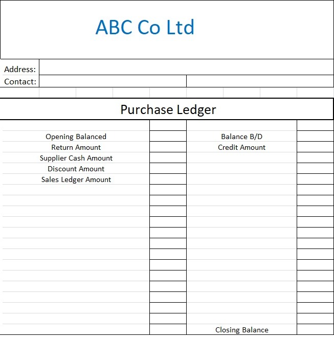 General Ledger Template Free Word Templates