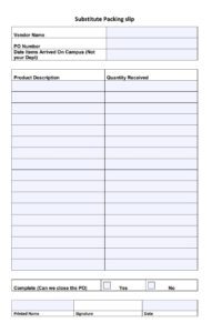 Packing Slip Template 