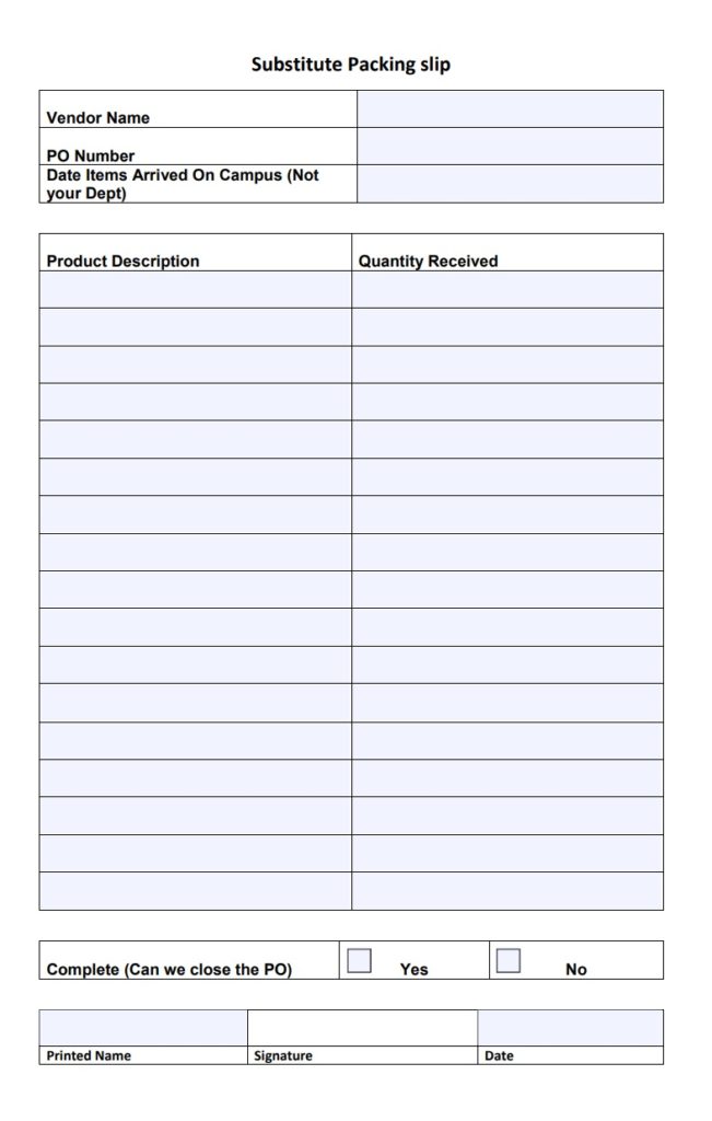 Packing Slip Template | Free Word Templates