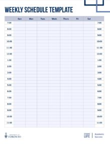 Weekly Schedule Template 