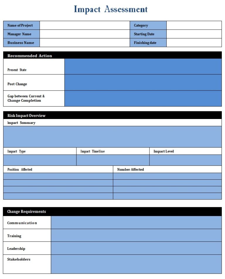 Impact Assessment Template | Free Word Templates