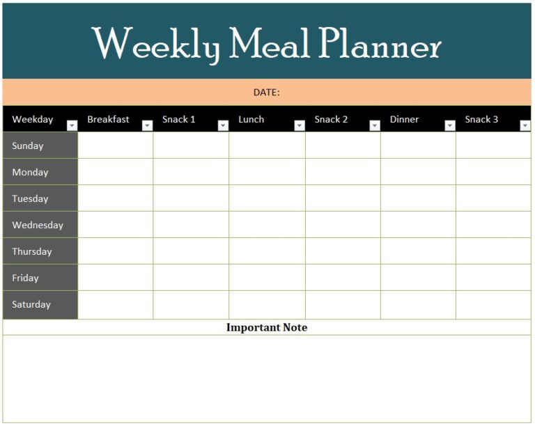 Menu Planner Template | Free Word Templates