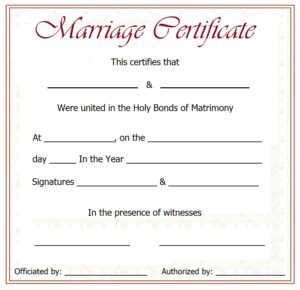 Marriage Certificate Template | Free Word Templates