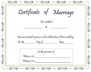 Marriage Certificate Template | Free Word Templates