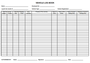 Car Log Book Template | Free Word Templates