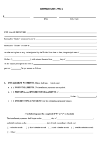 Promissory Note Form | Free Word Templates