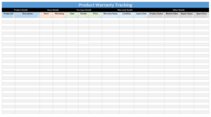 Warranty Tracker Template | Free Word Templates