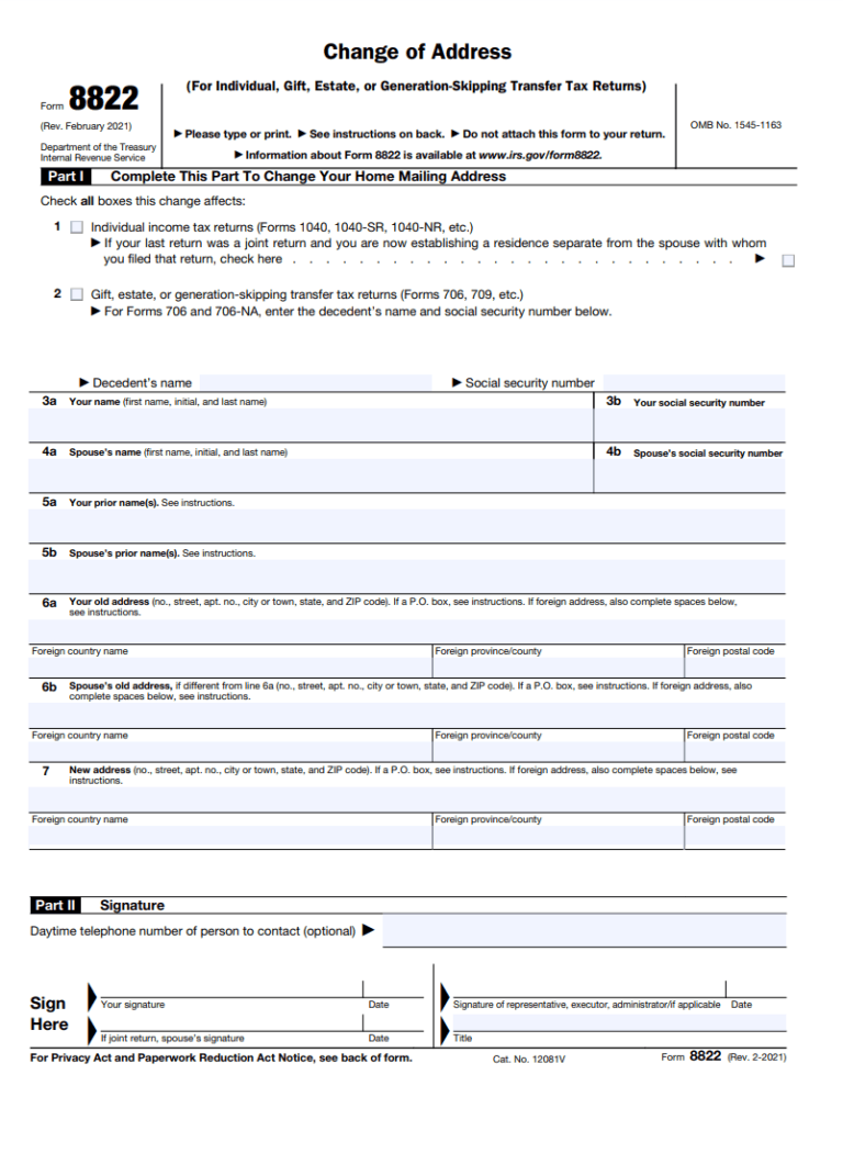 Change of Address Form | Free Word Templates