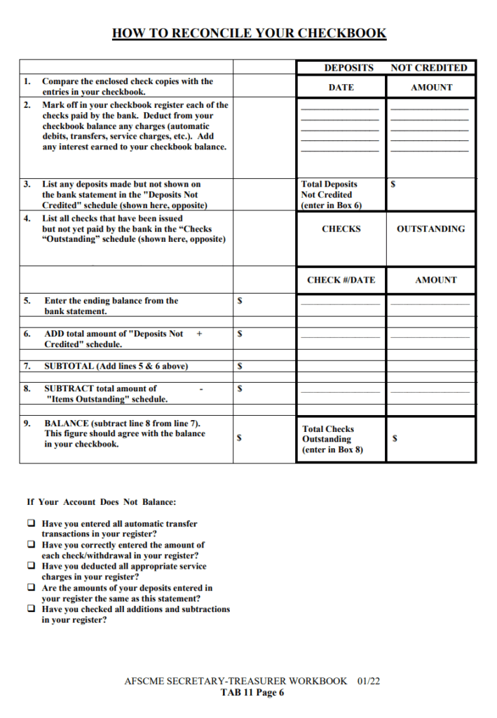 Bank Reconciliation Form | Free Word Templates