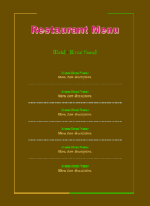 Free Restaurant Menu Templates | Free Word Templates