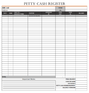 Petty Cash Template | Free Word Templates