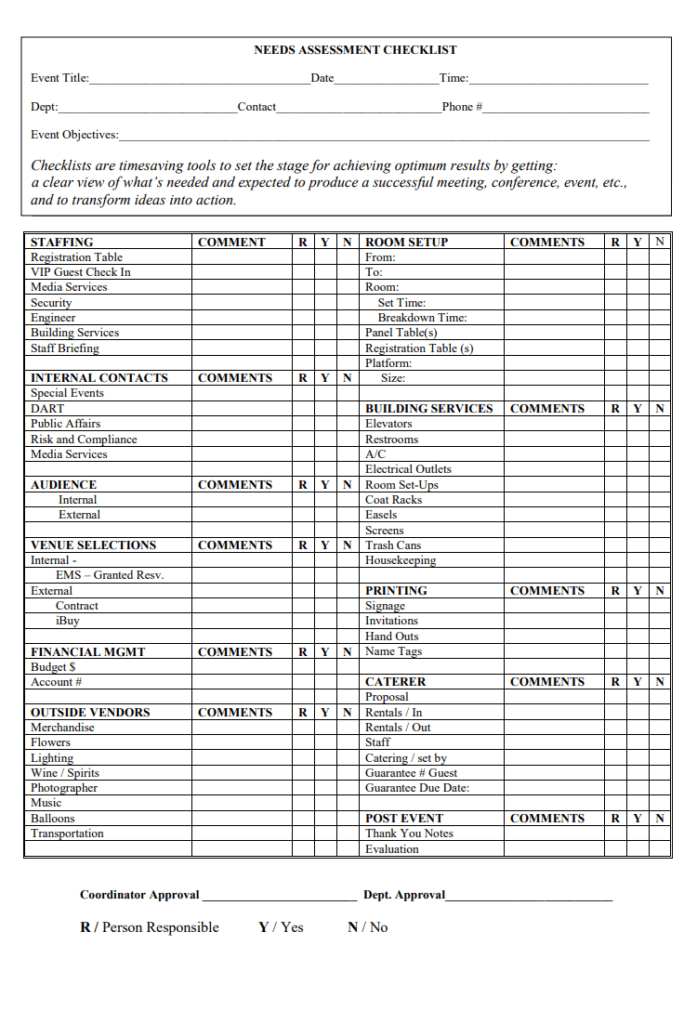 Needs Assessment Template | Free Word Templates