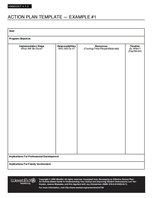 Action Plan Format