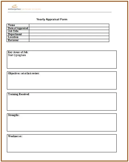 Yearly Appraisal-Form