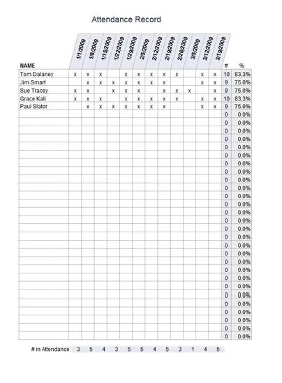 Attendance Record Template