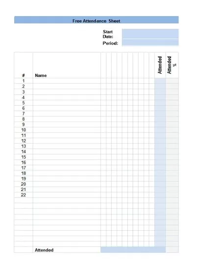 Attendance Sheet Template Excel