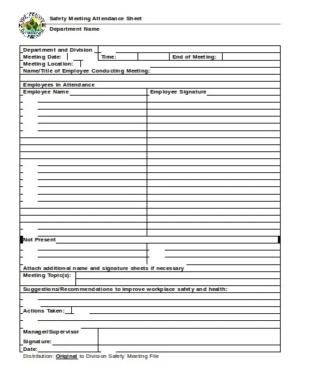 Attendance Sheet Template Word