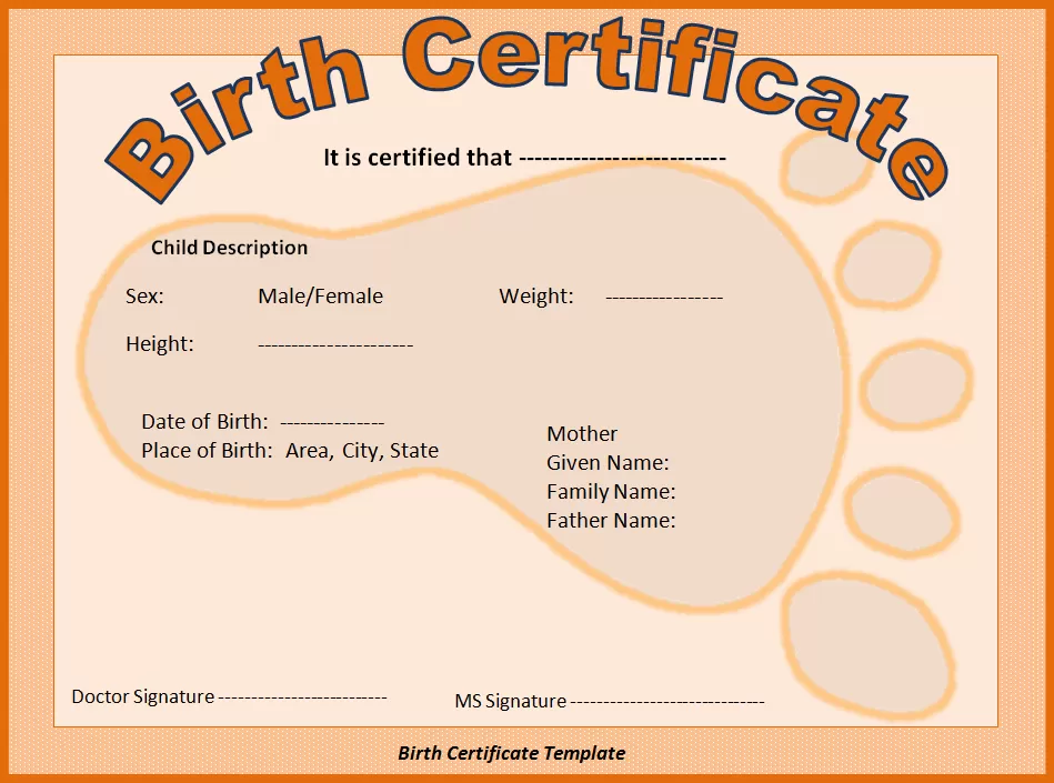 Birth Certificate Template