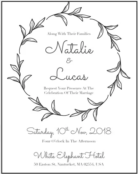 Black Wedding Invitation Template