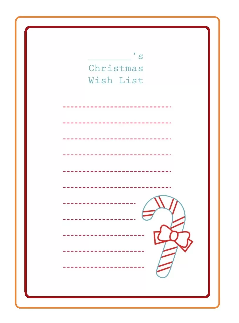 Blank Christmas Wish List Format