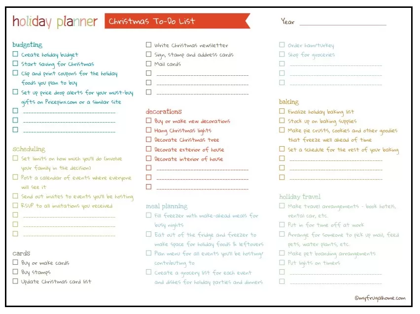 Christmas To Do List Template