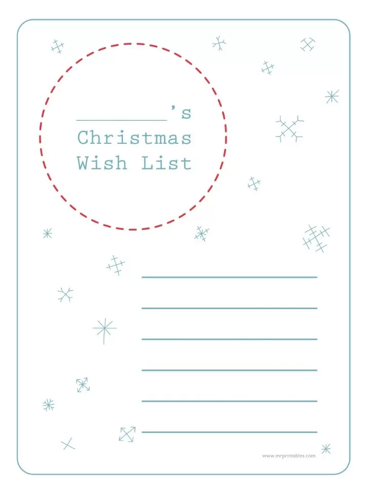 Christmas Wish List Template PDF