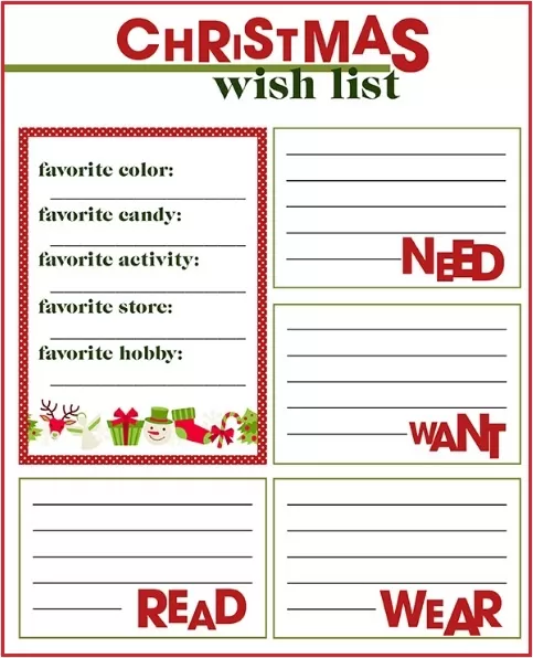 Comprehensive Christmas Wish List Format