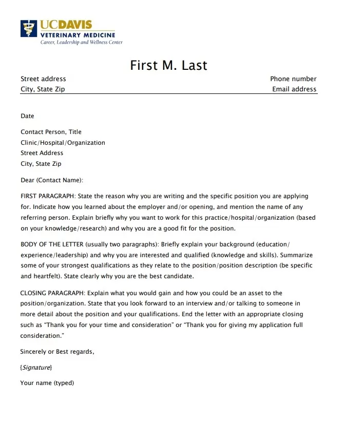 Cover Letter of Intent Template