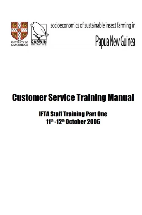 Customer Services Training Manual Template