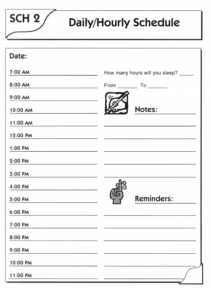 Daily Hourly Schedule Template