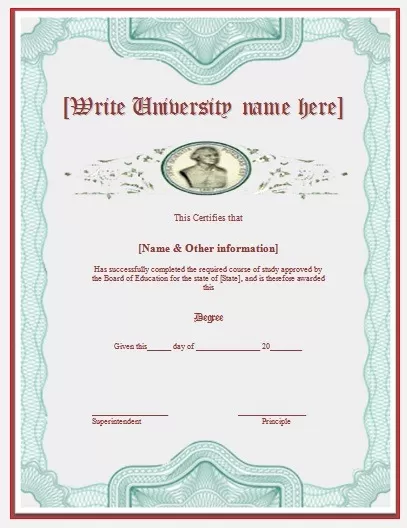 Degree-Certificate-Template