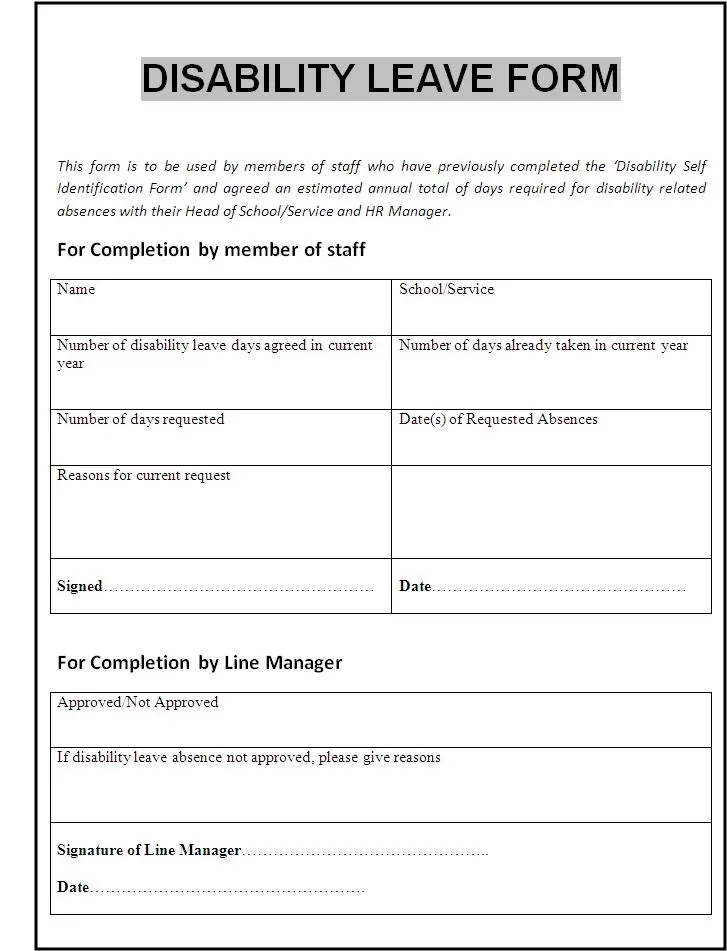 Disability Form