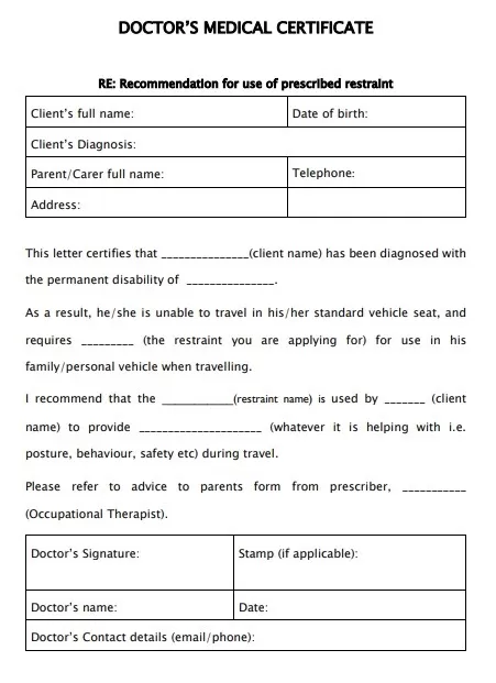 Doctor Medical Certificate Template