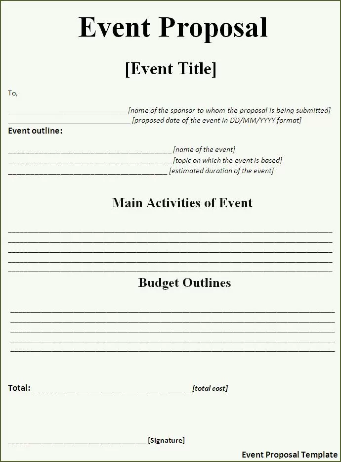 Event Proposal Template