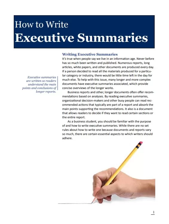 Executive Summary Writing Template