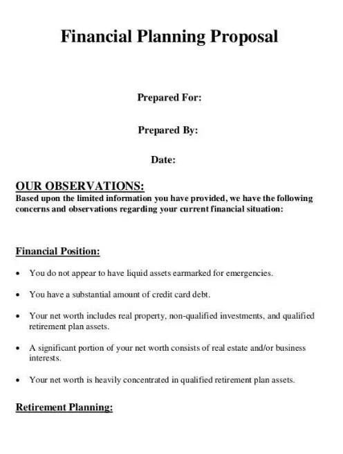 Financial Planning Proposal Template