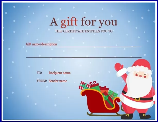 Free Christmas Gift Template