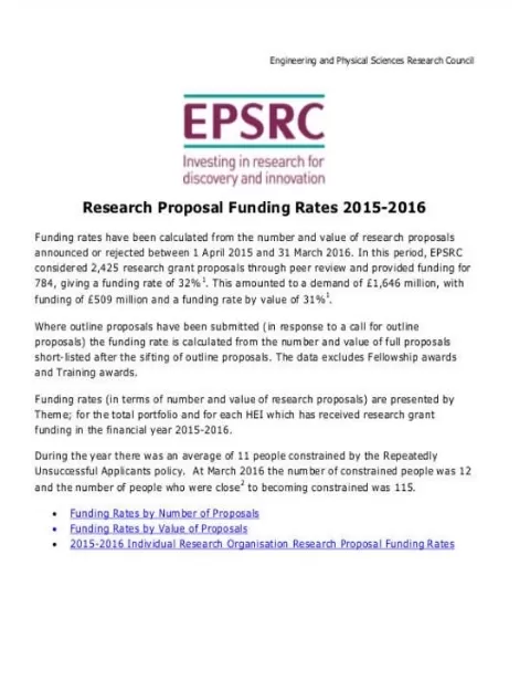 Free Funding Proposal For Research Template